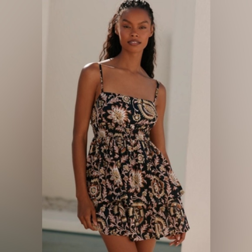 NWT Size XL -Anthropologie Celandine 100% Cotton Tiered Mini Dress (NWT US$ 98)